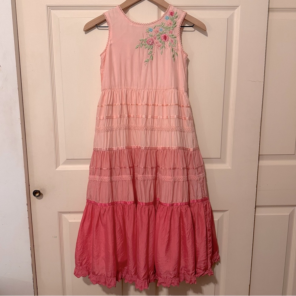Monsoon | Dress |  Embroidered Flouncy Dress in Pink | Boho | Forest Fairy